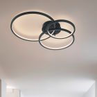 Antraciete plafonnière modern, Harold, 36W, RGBW LED, met afstandsbediening