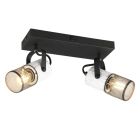 Zwarte wandspot vintage, Marjet, met schakelaar