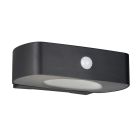Zwarte buiten wandlamp op zonne-energie modern, Pytsje, 6W, 4000K LED, IP44, met schakelaar
