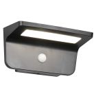 Zwarte buiten wandlamp op zonne-energie modern, Mukaddes, 8W, 4000K LED, IP44