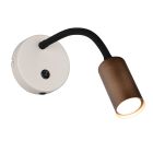 Bruine wandlamp modern, Suradj, met schakelaar