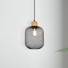 Gaas hanglamp Cristel, zwart, modern