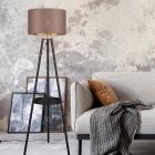 Taupe driepoot vloerlamp modern, Wendel, met schakelaar