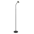 Zwarte vloerlamp modern, Suradj, met schakelaar