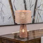 Moderne tafellamp Fadila, bruin, rotan