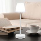 Witte oplaadbare tafellamp kunststof, Suman, 2W, warm tot koud wit verstelbare LED, IP44, met touchdimmer