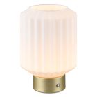 Messing oplaadbare tafellamp retro, Tamer, 2W, 3000K LED, met touchdimmer