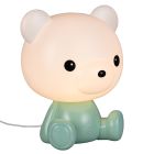 Groene kinderkamer tafellamp kunststof, Lumibear, 0,3W, RGB LED, met schakelaar