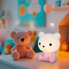 Roze kinderkamer tafellamp kunststof, Lumibear, 0,3W, RGB LED, met schakelaar