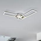 Nikkelen plafonnière modern, Jadon, 30W, warm tot koud wit verstelbare LED
