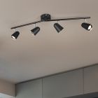 Zwarte plafondspot Taj, kunststof, modern, 3 watt