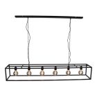 Industriële hanglamp Redox, zwart, langwerpig