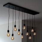 Industriële hanglamp Bolb, zwart, langwerpig