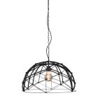 Industriële hanglamp Ladan, zwart, rond