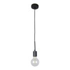 Industriële hanglamp zonder kap zwart, Bolb