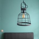 Industriële hanglamp Kay, Zwart