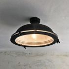 Grote, industriële plafondlamp Liga, Mat zwart