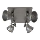 Industrie spot Redon, antiek zink, 4-lampjes
