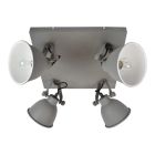 Industrie spot Redon, vintage grijs, 4-lampjes