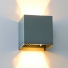 Grijze up-down wandlamp Dion, 6w, warm wit, lichtstraal instelbaar, IP65