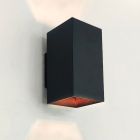 Moderne up down wandlamp Dalila, zwart, aluminium