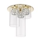 Design plafonniere Maxwell, goud, glas, geïntegreerde LED