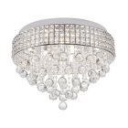 Design plafonniere Mitzy, chroom, glas