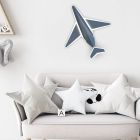 Moderne kinderkamer wandlamp blauw, Vliegtuig, 24W, 3000K LED, 3-staps dimbaar