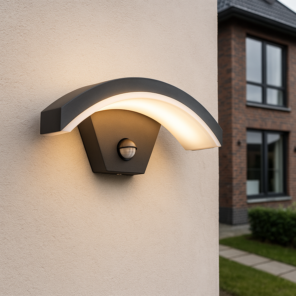 Licht-Erlebnisse Buitenlamp met bewegingsmelder koper antiek H: 37,5 cm E27 sensor verlichting huis muur balkon terras