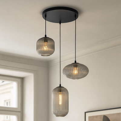 Retro hanglamp grijs, Charlois