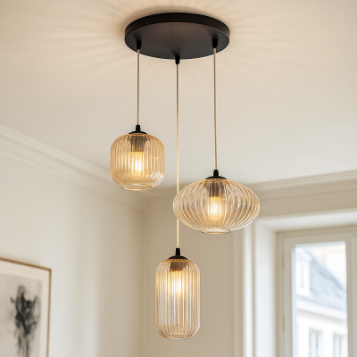 Retro hanglamp amber, Charlois