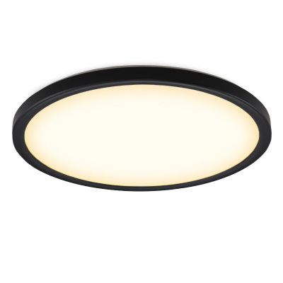 Zwarte plafonnière Shona, rond, 3-staps dimbaar, 18w, 3000K LED