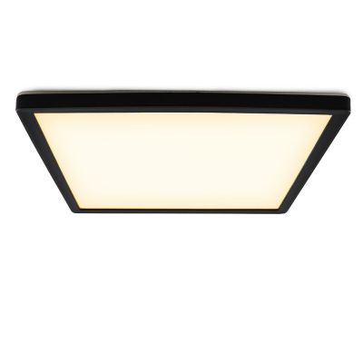 Zwarte plafonnière Shona, vierkant, 3-staps dimbaar, 22w, 3000K LED