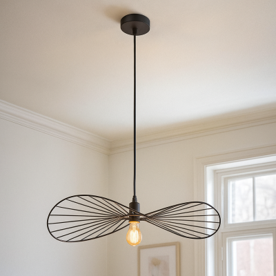 Retro hanglamp zwart, Jolinda