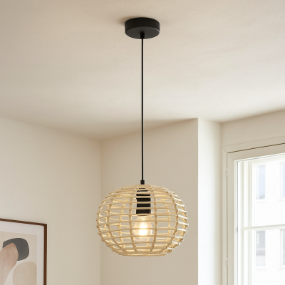 Rotan hanglamp bruin, Roza