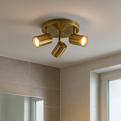 Moderne badkamer plafondlamp messing, Ciara, IP44