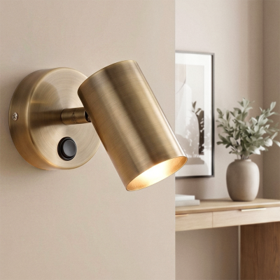 Moderne wandlamp brons, Elena, met schakelaar