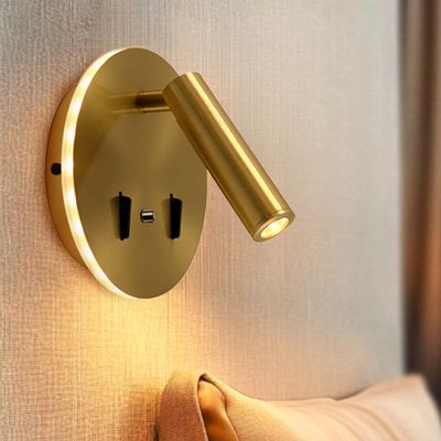 Moderne wandlamp goud, Alec, 9W, 3000K LED, met schakelaar