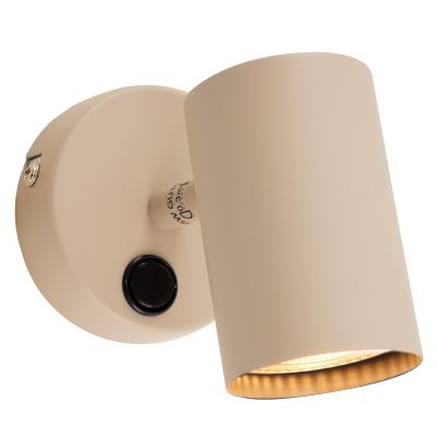 Moderne wandspot beige, Elena, met schakelaar