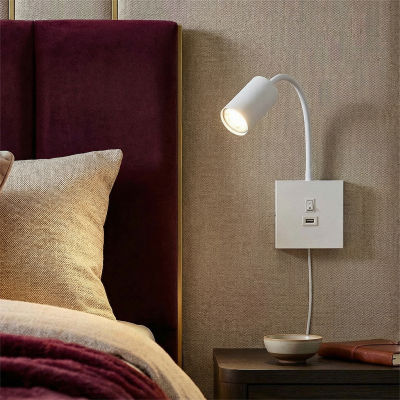 Moderne wandspot wit, Tibor, met schakelaar