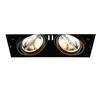 Zwarte trimless inbouwspot Joost, metaal, GU10 AR70