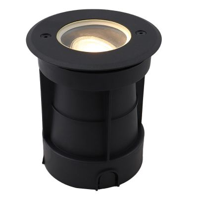 Aluminium grondspot zwart, Catamarca, IP65, kantelbare lichtstraal