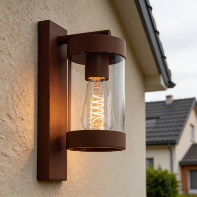 Moderne buitenlamp roestkleurig, Musa, IP44