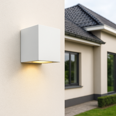 Aluminium buitenlamp wit, Corella, IP44