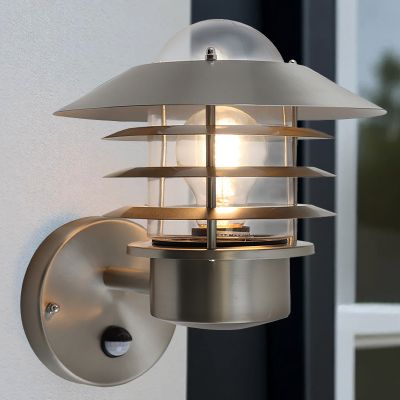 Rvs buiten wandlamp met bewegingssensor zilver, Felice, IP44