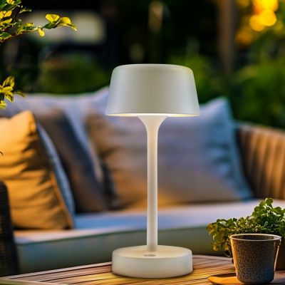 Moderne buiten tafellamp wit, Emily, 3W, 3000K LED, IP44, 3-staps dimbaar