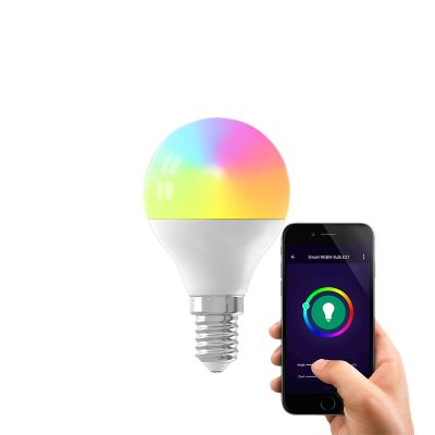 Dimbare E14 smart kogellamp, 5W, RGBW