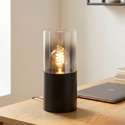 Moderne tafellamp zwart, Huy, met schakelaar