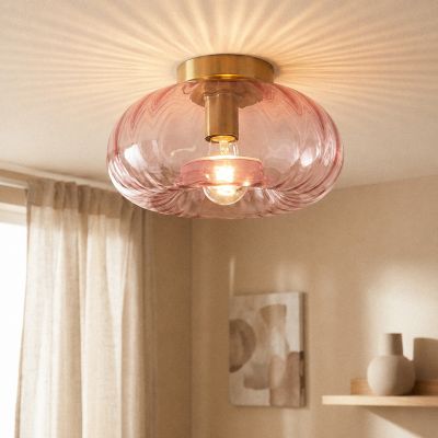 Retro plafondlamp roze, Diane
