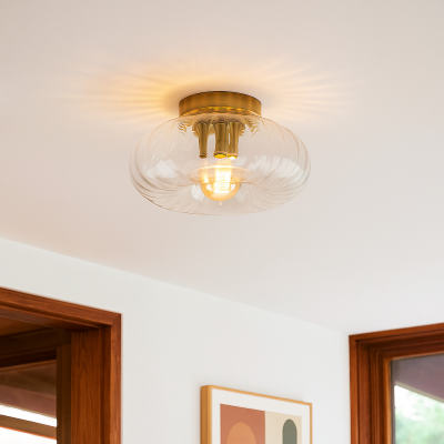 Retro plafondlamp transparant, Diane